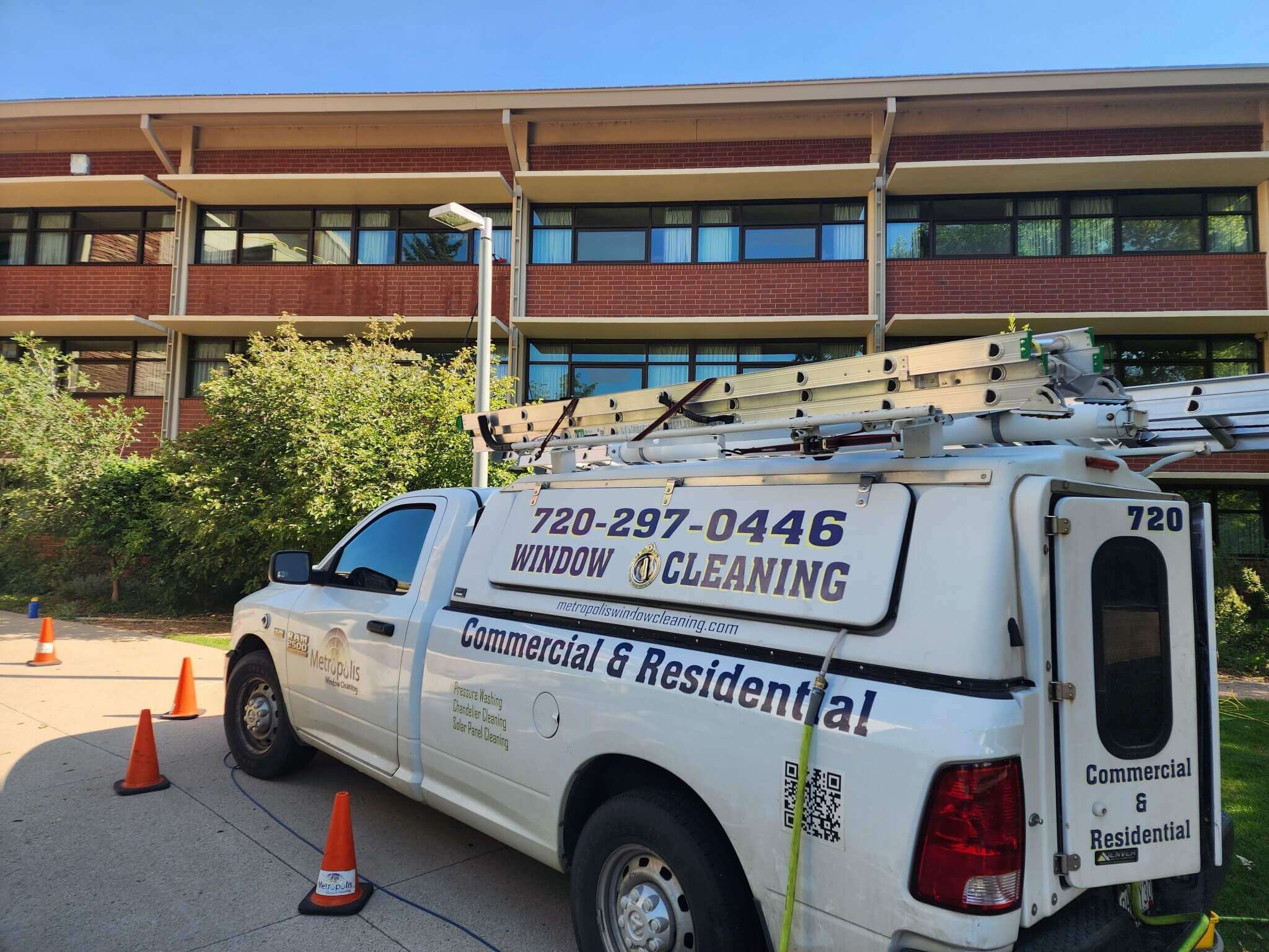 Metropolis Window Cleaning service truck serving Loveland and Northern Colorado
